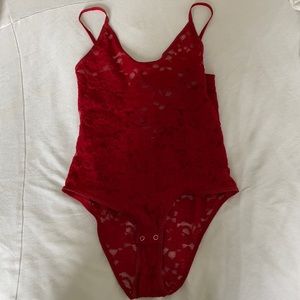 See through Red bodysuit!